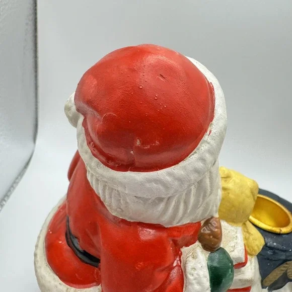 World Bazaars Holiday Collection Ceramic Santa 3 Taper Candle Holder WITH BOX - Picture 5 of 8